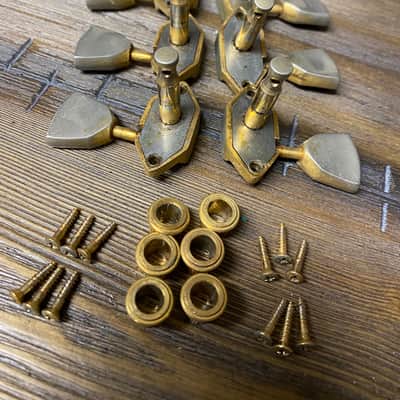 Kluson Waffle back Gibson tuners 1960s Gold aged image 6