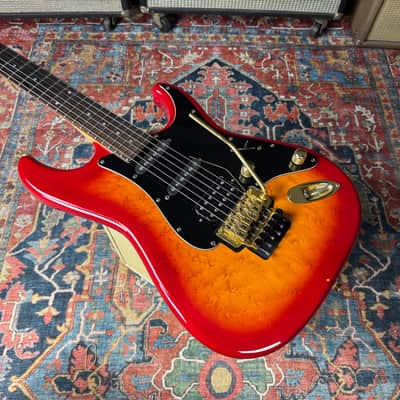 1989 Fender Pro Feel Stratocaster Model STR-75 w/Floyd Rose MIJ Fujigen w/Hard Case image 13