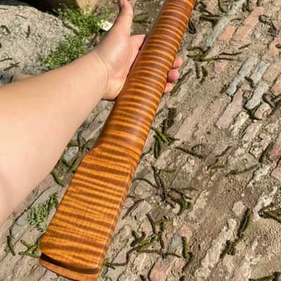 4-string electric bass neck jazz bass stainless steel 21frets Roasted flame Maple guitar neck 34inch hole 18mm Nut 38mm maple fingerboard image 2