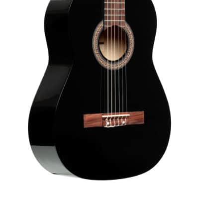 Stagg 4/4 Classical Guitar with Linden Top - Elegant Black Finish for Beginners image 1