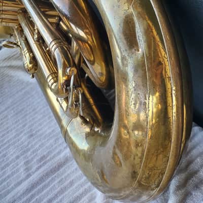 Reynolds Contempora 3v BBb Recording Tuba ~1959 - Lacquer & raw brass image 7