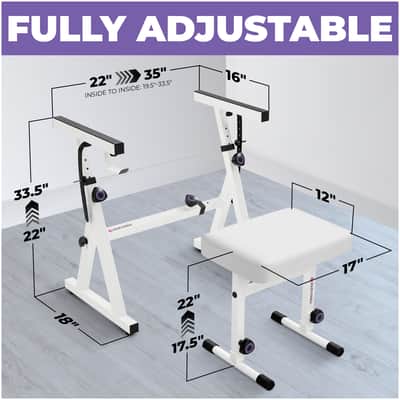Liquid Stands Piano Keyboard Stand & Bench Set for 54-88 Key Electric Pianos (All White) image 2