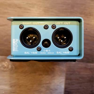 Radial J+4 Stereo Line Driver DI Box 2010s - Seafoam Blue image 4