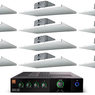 JBL CSMA 1120 Commercial 70v Amplifier+12) 2' X 1' Drop Ceiling Tile Speakers image 1