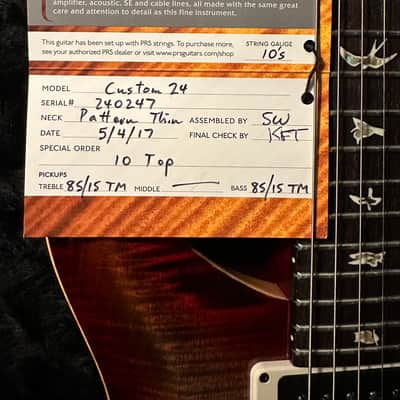 PRS Custom 24 10-Top 2017 Charcoal Cherry Burst image 3