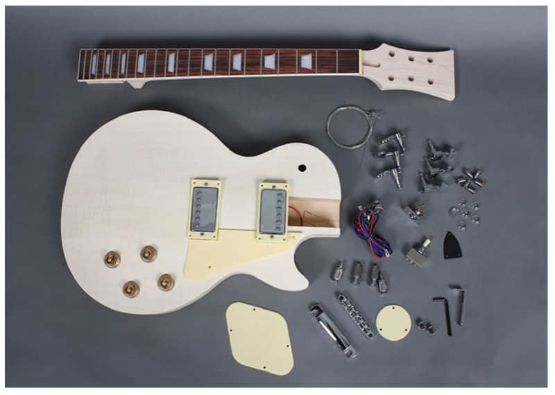 Unbranded Single Cut  Electric Guitar DIY Kit Natural Unfinished image 1