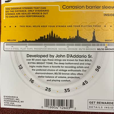 D'Addario EJ14 Bluegrass 12-56 acoustic guitar strings imagen 2