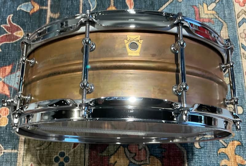 Ludwig LC661T 14x5 Raw Copperphonic Snare Drum with Tube Lugs image 1