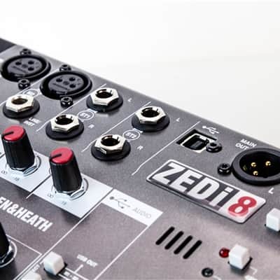 Allen & Heath ZEDi-8 Compact 8-Input Hybrid Mixer/USB Interface 2015 - Present - Black image 3