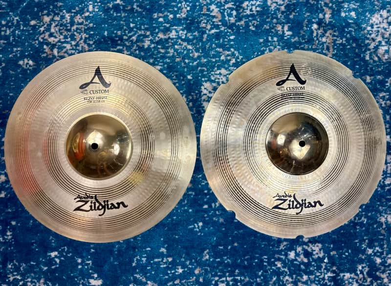 RARE SIZE 15” Zildjian A CUSTOM REZO Hihats 1307g 1653g image 1