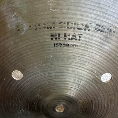 Zildjian Hollow Logo 15” Quick Beat Hi Hat Cymbals - 1467 1608 Grams 70s - Cu image 2