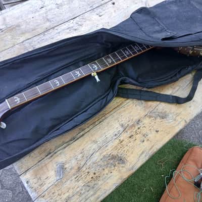 Long neck banjo - E tuned - vintage body and lovely carved neck Unbranded 70's maybe - Brass image 14