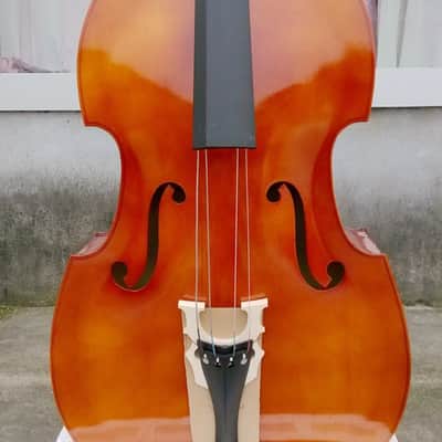 SCHONA SDBT-02BE - 4/4 Double Bass Gloss Finish Beginner Practice Contrabass Linden Wood Top Back Side Artificial Tiger image 5