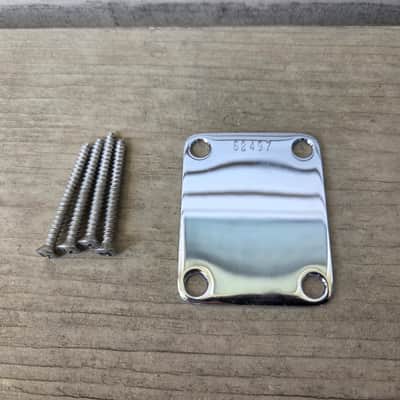 Vintage 1960 Fender Guitar / Bass Neck Plate w/ Original Screws! Stratocaster, Telecaster Part! image 1