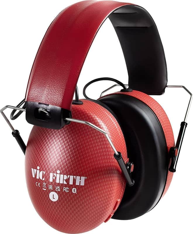 Vic Firth VXHP0012 Wireless Bluetooth Stereo Isolation Headphones - Red image 1