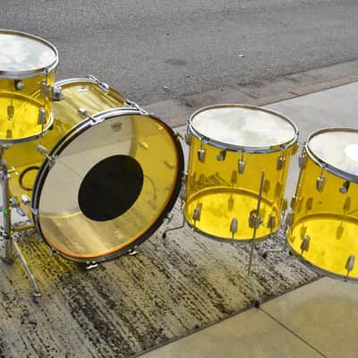 Vintage Ludwig Yellow Vistalite, Super Clean "Bonham" sizes: 14, 16, 18, 26 image 9