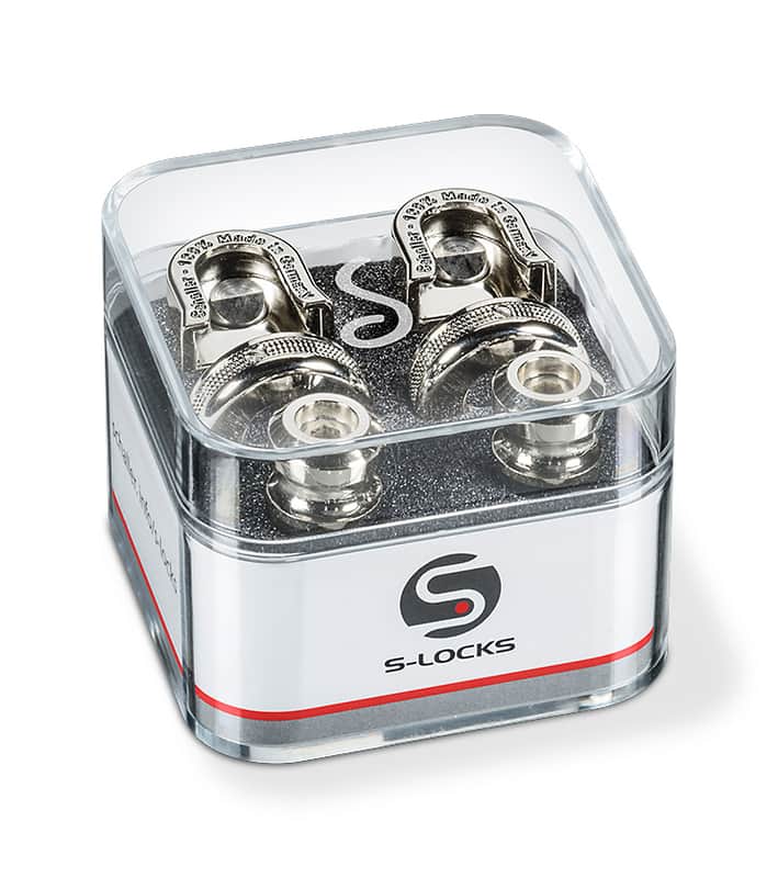 Genuine Schaller latest S-Lock Straplock. pair - Nickel 14010101 Made in Germany image 1