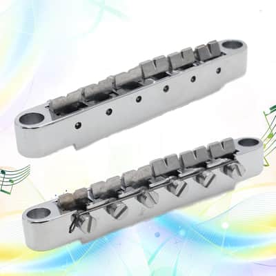 1 Set Silver Metal Tune-O-Matic Electric Guitar Bridge and Tailpiece for Enhanced String Stability, Replacement Electric Guitar Parts image 3