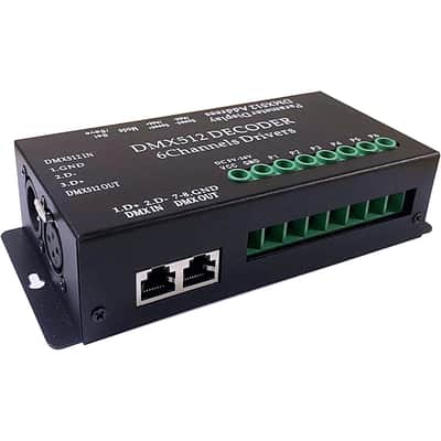 5V-24V 6 Channel DMX512 Decoder LED Controller, for RGBRGB RGBW RGBWW RGBWWW LED Strip Light, 4-Digit Display image 1
