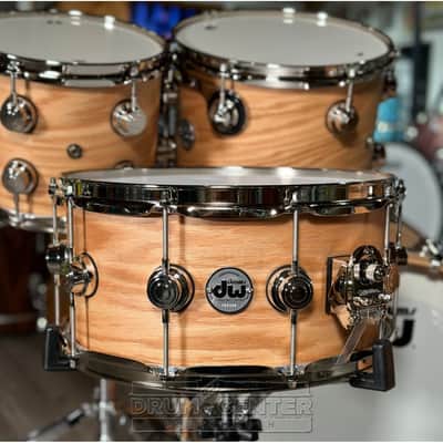Used DW Collectors Pure Oak 5pc Drum Set Hard Satin Natural w/Nickel Hw - Very Good image 4