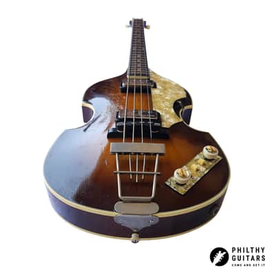1964 Hofner 500/1 shortscale violin bass in Sunburst (Restauriert, Vintage, Hföern, Beatle) image 10