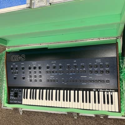 Oberheim OB-8 61-Key 8-Voice Synthesizer 1983 - Blue with Wood Sides image 1