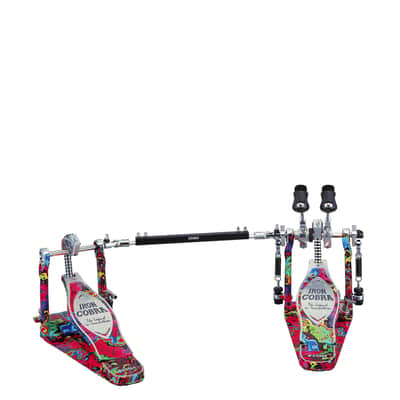 Tama HP900PWMPR 50th Limited Iron Cobra Power Glide Twin Pedal - Marble Psychedelic Rainbow Finish image 9