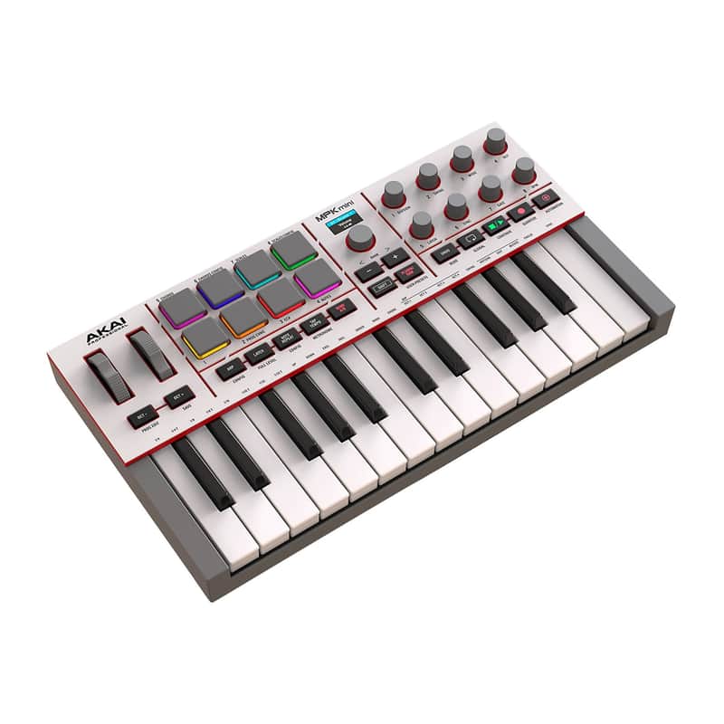 Akai MPK Mini 4 PORTABLE USB KEYBOARD (White) image 1