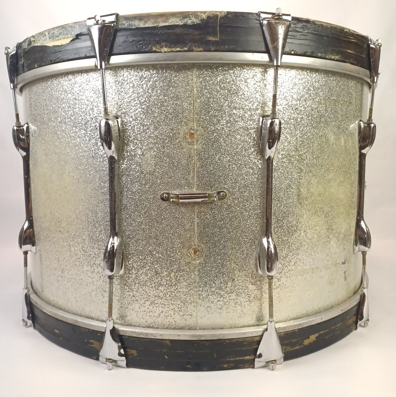 Slingerland 14x24"Silver Sparkle 3ply Bass Drum Maple/African Mahogany Vintage70 — main photograph