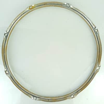 Ludwig 15"8-Lug Snare Tom Drum 1.6mm Batter Rim/Hoop Triple Flange Copper 60-70s image 6