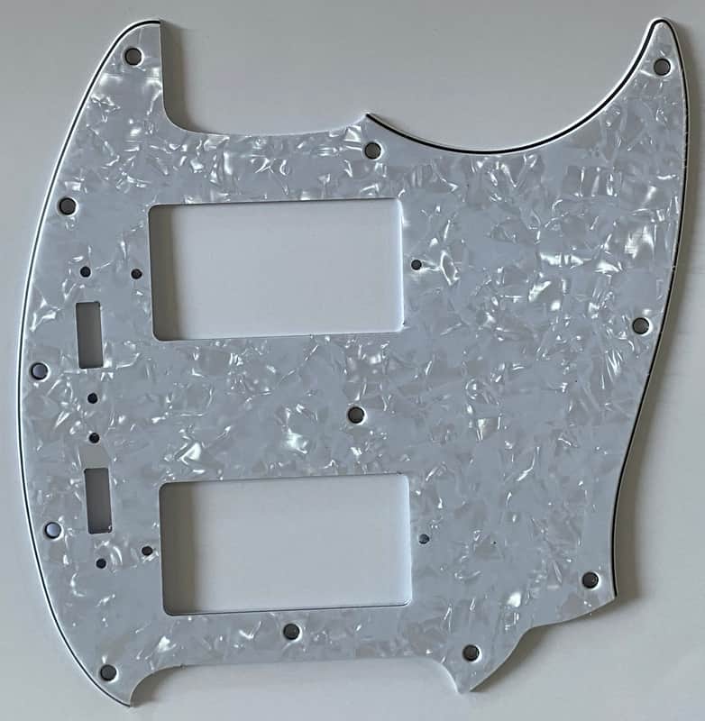Custom 4 Ply White Pearl Fits US Mustang With PAF Humbucker Pickup Guitar Pickguard Scratch Plate image 1