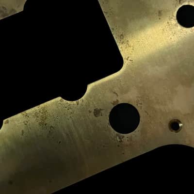 Jazzmaster Pickguard Scratchplate - NO Upper Controls / Rhythm Circuit - USA 60s Vintage - Aged Brass - Made-to-Order image 11