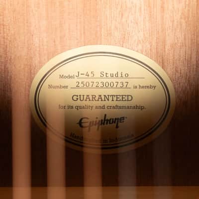 Epiphone J-45 Studio Acoustic/Electric Guitar - Vintage Sunburst image 17