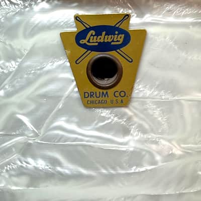 Late 50's Ludwig (Transitional Badge) Conga Drum - White Marine Pearl ? Needs New Head image 9