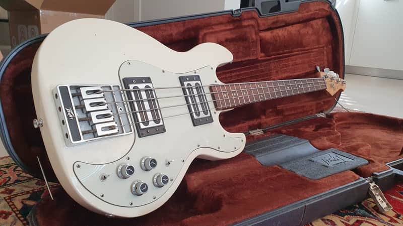 Super Rare Peavey T-40 1980's White Bass Guitar image 1