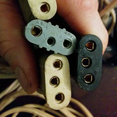 1 Phalo etc. Non-polarized Original Vintage 3-pin Power Cord Electric Cable Pentron 1950s Beige image 1