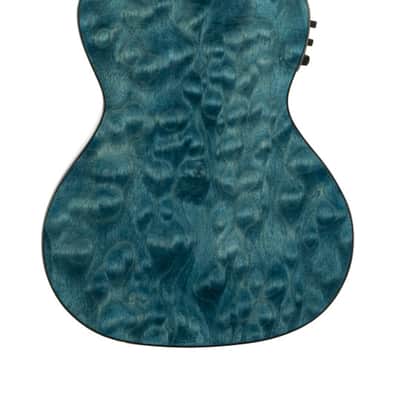 Lanikai Quilted Maple Blue stain Tenor with Kula Preamp A/E Ukulele (QM-BLCET) image 4
