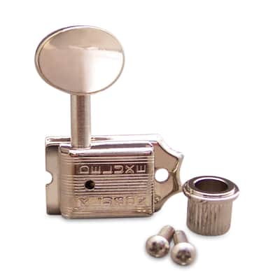 Kluson Traditional 6-in-Line Nickel Tuners, Double Line, Right Hand Nickel