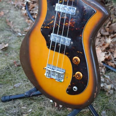 Vintage 1960's Intermark Cipher Bass Guitar Offset Body & Hockey Puck Headstock image 2