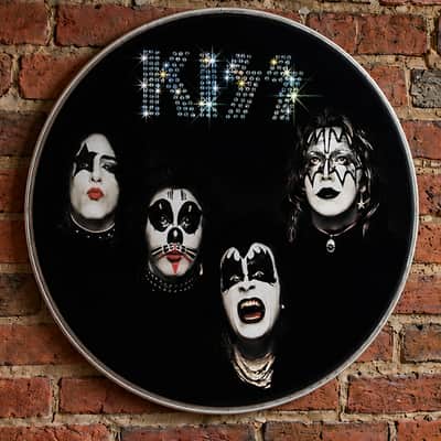 KISS, 22" Bass Drum Head, 1974 First Album, Gene, Paul, Ace, Peter, Wall Art image 1