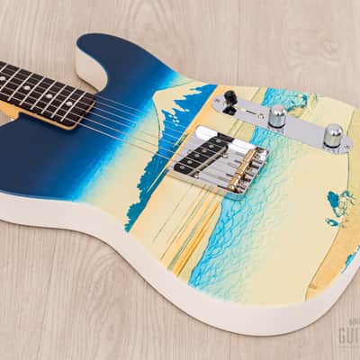 2024 Fender Japan Art Canvas Esquire Katsushika Hokusai Tama River, Mint w/ Case, Tags image 9