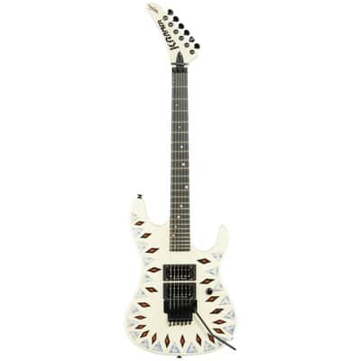 Kramer Nightswan Electric Guitar, Vintage White Aztec Marble Graphic image 2