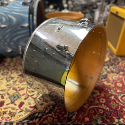1970 Slingerland 10x18 Concert Tom / Bass Drum in Chrome over Wood image 1