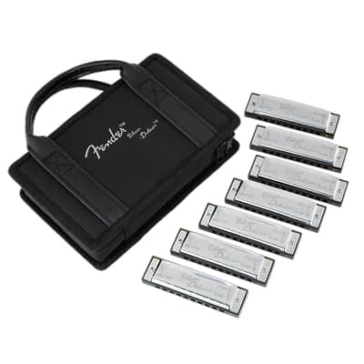 Fender Blues Deluxe Harmonica 7 Pack with Case image 1