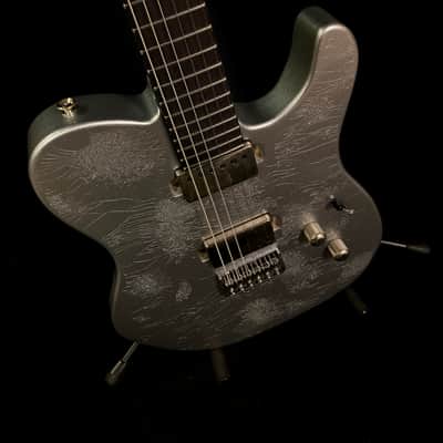 LsL Instruments T Bone 24 Tele, Swamp Ash, Wenge, Custom Shop "Icey" Telecaster, Pale Ice Blue Metallic, Checked Nitro Bad Bone 2, Reversed Headstock image 18