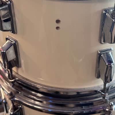 Pearl Power Mate Fiberglass Drum Set 1970s - White image 4