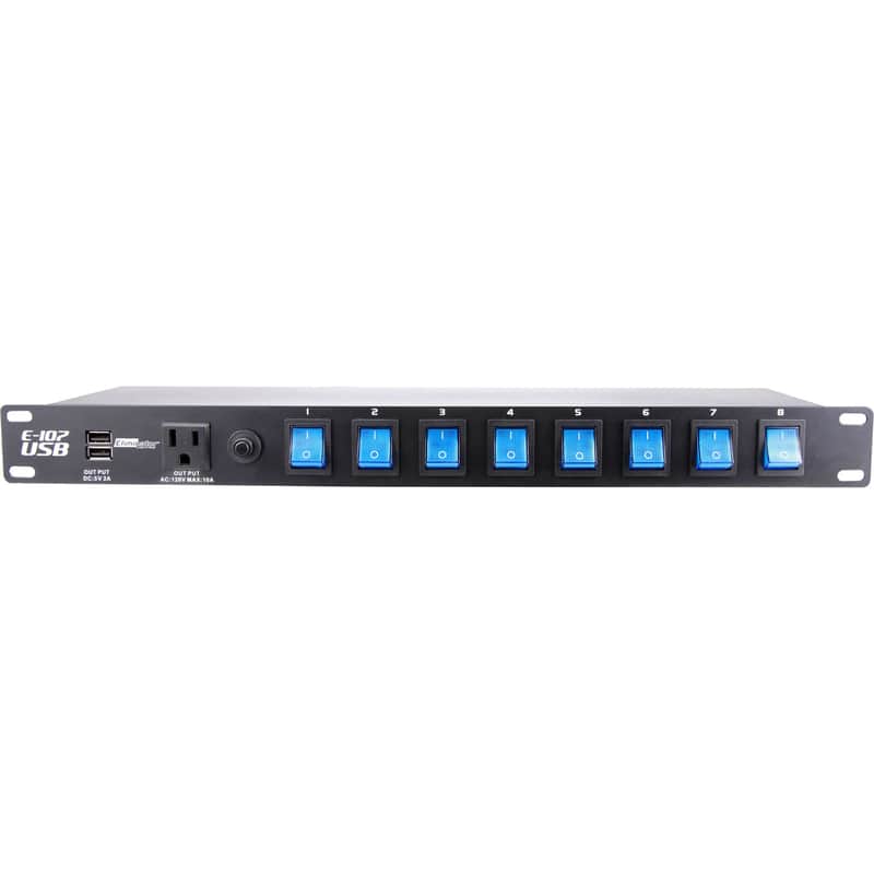 Eliminator Lighting E-107USB Rack Mount Power Center image 1