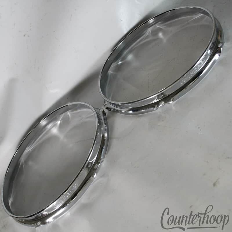*DW 10" True Hoop 2x Set Batter+Resonant Rims Chrome Plating 6-Lug 3mm USA* image 1