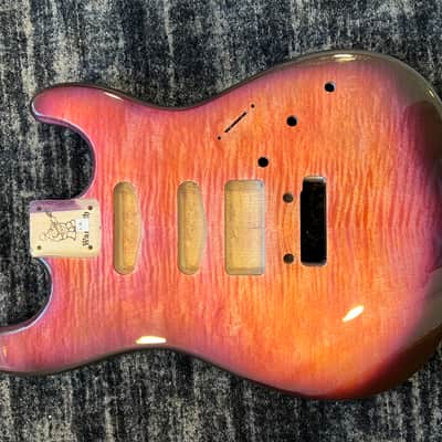 Warmoth Custom Stratocaster “Tequila Sunrise “ Strat Flamed Maple Stratocaster image 2