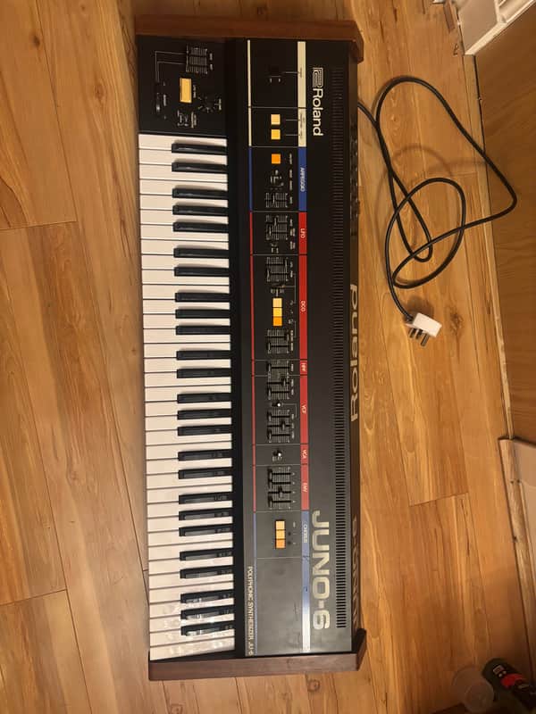 Roland Juno-6 61-Key Polyphonic Synthesizer 1982 - 1984 - Black image 1
